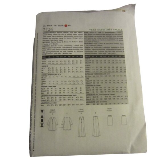 Vogue Women's Vintage Sewing Pattern 7724 Dress Size 12, 14, 16 - Picture 5 of 5